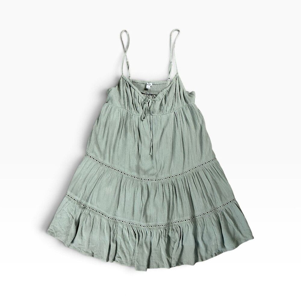 Garage NWT Seagrass Green Kiara Babydoll Mini Dress Size PS